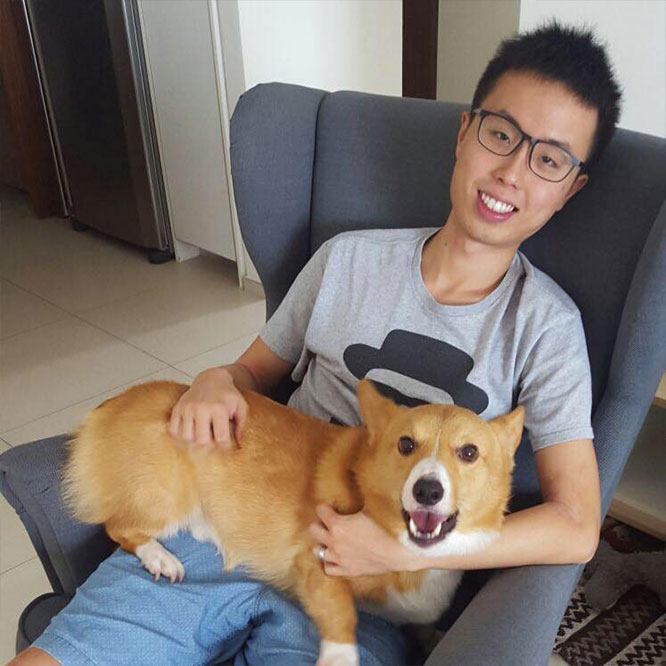 <strong>Assistant Prof Sam Yam, Management & Organisation</strong><br>
Popcorn is exactly like his namesake – loud and naughty.