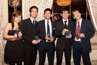 Jonathan (third from left) and his team winning second place at the McGill Management International Case Competition 2009 with faculty advisor Assoc Prof Lau Geok Theng