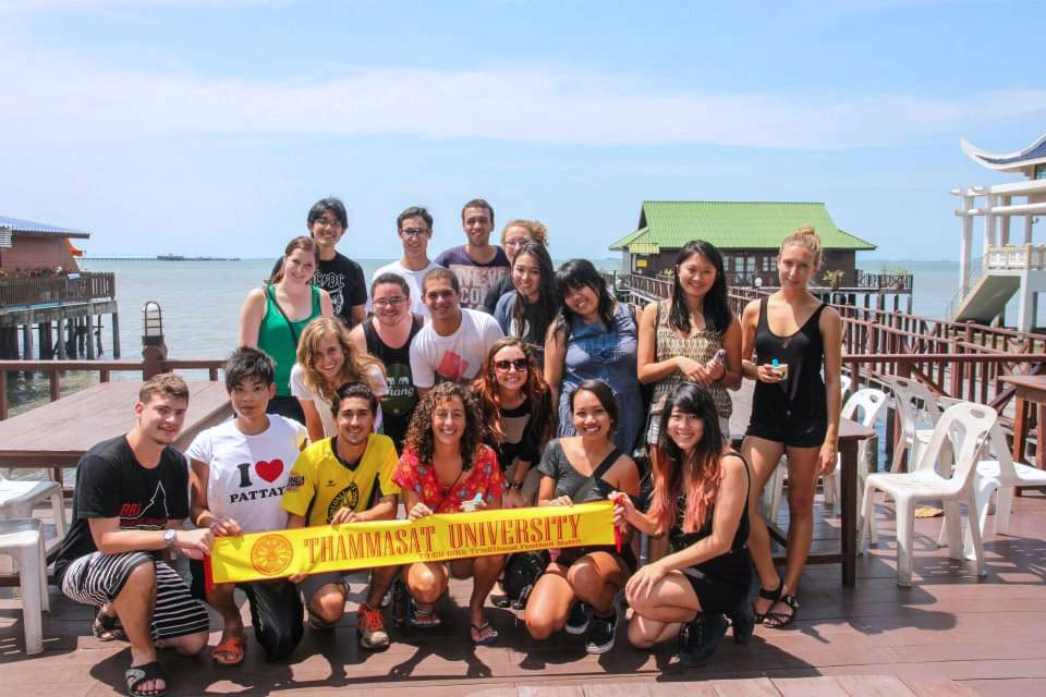 Gerard (second row, third from the left) and his exchange classmates at Thammasat University in Bangkok