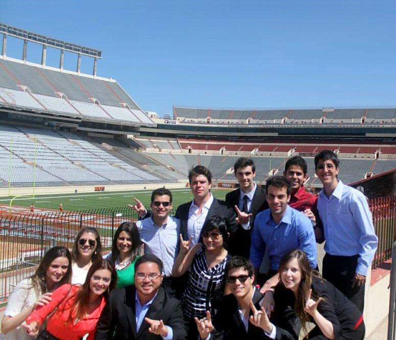 Gerard (front row, third from the left) and his classmates at the University of Texas at Austin