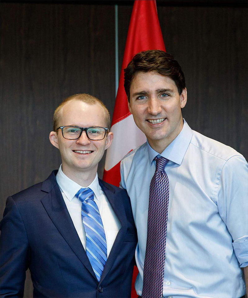 Matthew with Prime Minister Trudeau