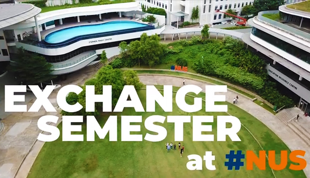A screen capture of the Youtube video “Exchange semester at NUS”.