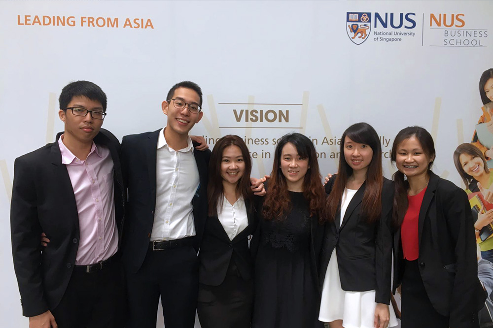 Team Qi Consulting. From left: Seah Zong You, Goh Zhuang Li, Hazel Tan, Suzanne Ngo, Jocelyn Bay, Lim Hui Yee (Team Leader)