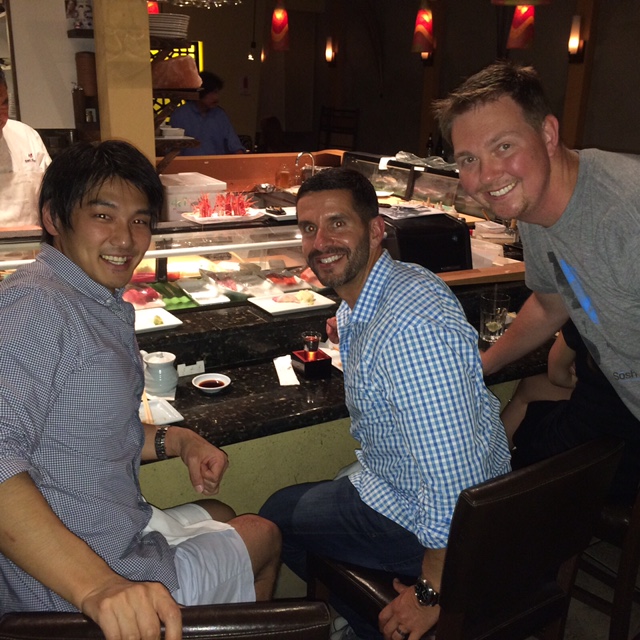 Sushi dinner during the LA segment with classmates Maresuke and Rob