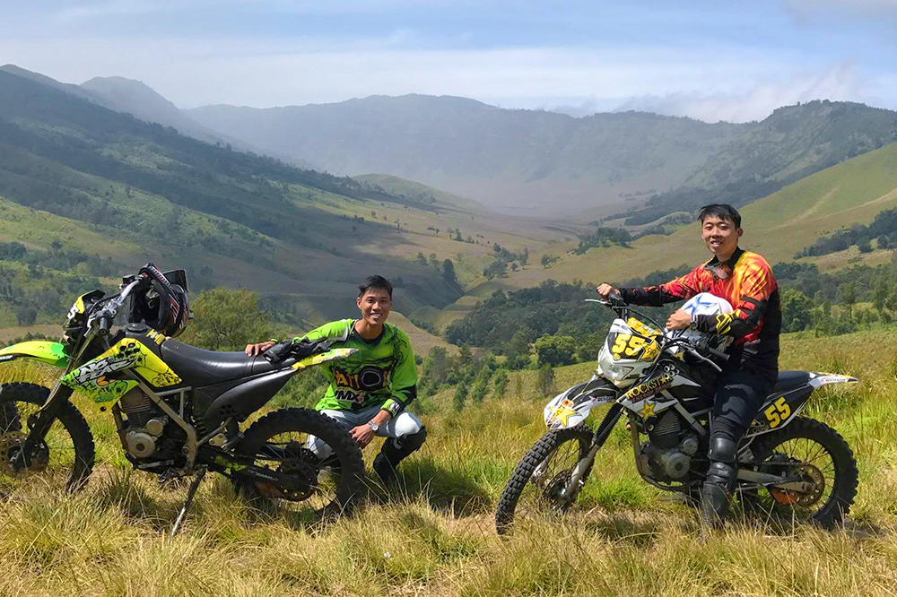 Marcus (left) at a motorcycle tour in Indonesia