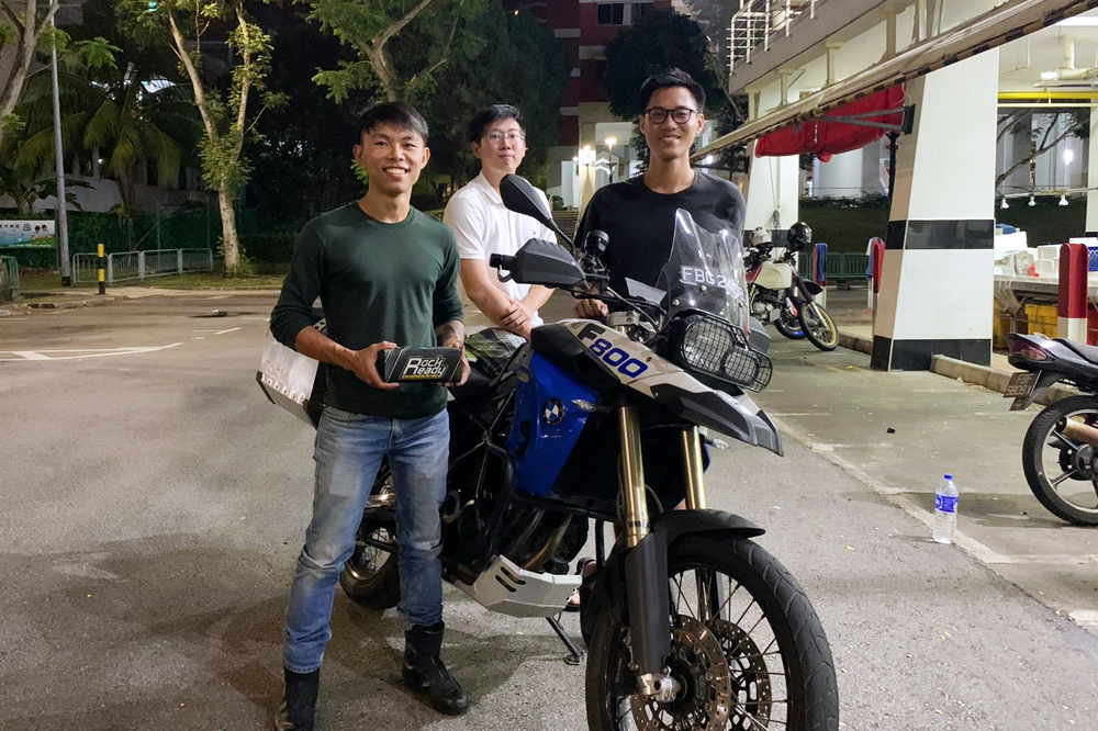 Marcus Chua (right) with the Rock Ready team Chua Kah Yeow (centre, Industrial Design Year 4) and Joel Lim (Material Science & Engineering 2019)