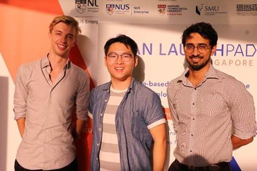 From left: Mart, together with team lead Yu Longteng and team mentor Prusothman Raja