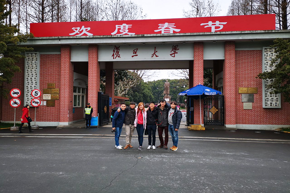 Rae-Nyse (third from left) at Fudan University for NOC Shanghai