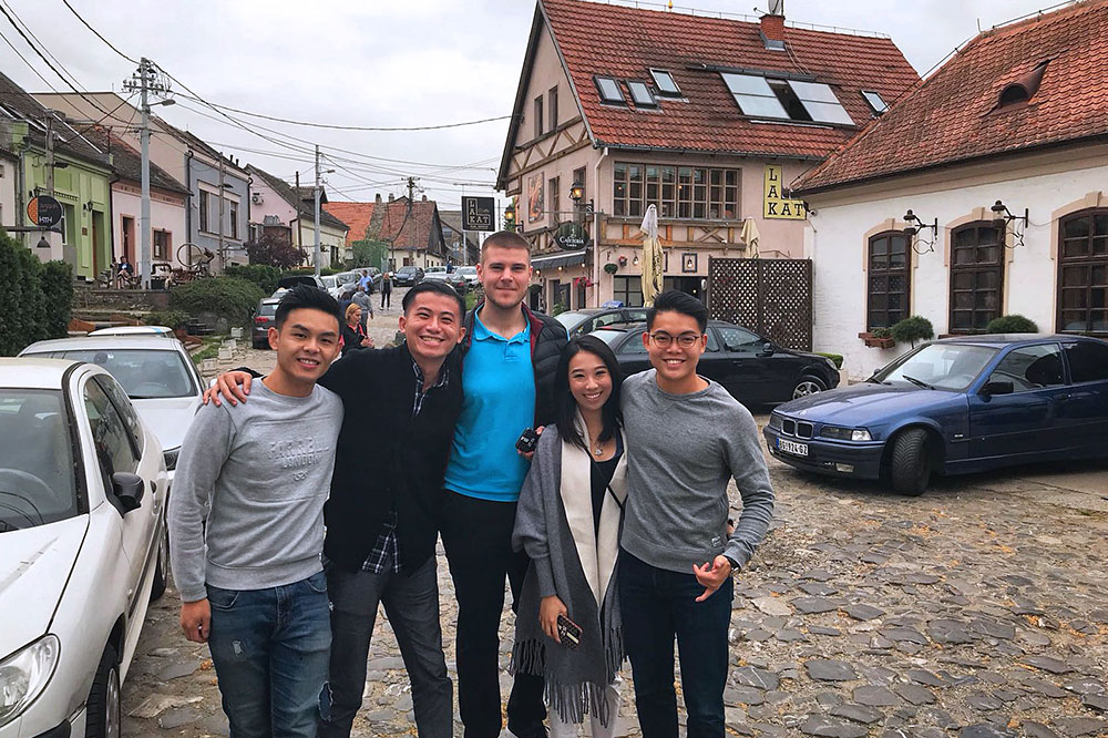 The team visits Belgrade with their host