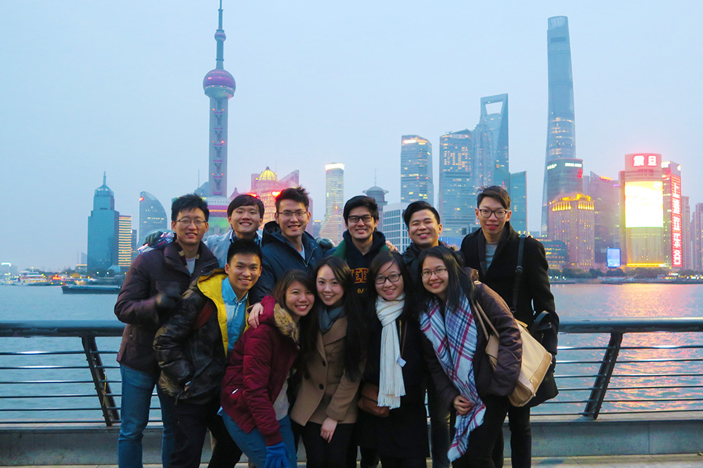 In Shanghai where Lionel’s (first row, left) team conducted market research for a company during the Bizad Leadership Development Programme