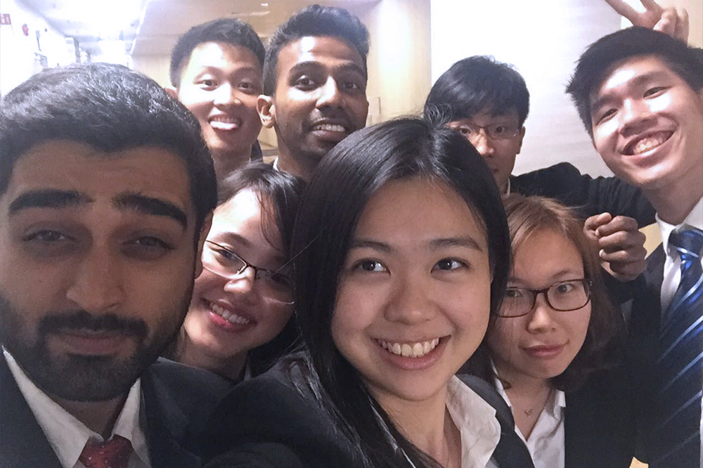 Martin (half hidden at the back) with fellow Credit Suisse summer interns last July