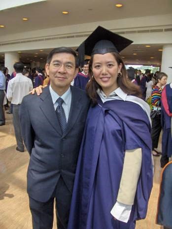 Associate Professor Quek Ser Aik and Nan Sze (right) at her MBA double degree graduation ceremony