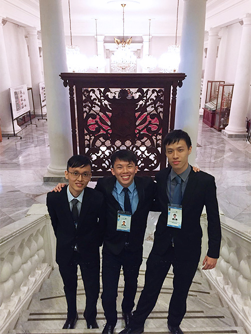 From left: Terence, Jerome and Reuben Cheng at the Jakarta’s Governor office.