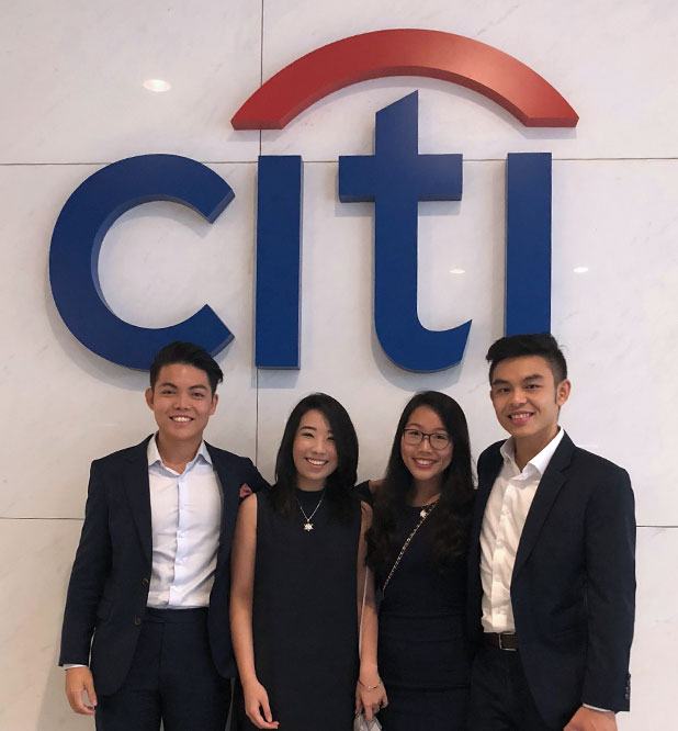 Zhou Hong and his team participating in the Citi International Case Competition in Hong Kong, 2017