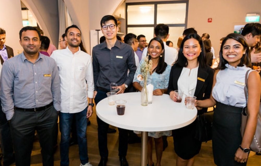 Dinda (second from right) at a networking session