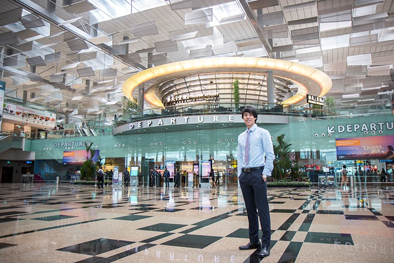 BBA alumnus Lucas Lee at Changi Airport