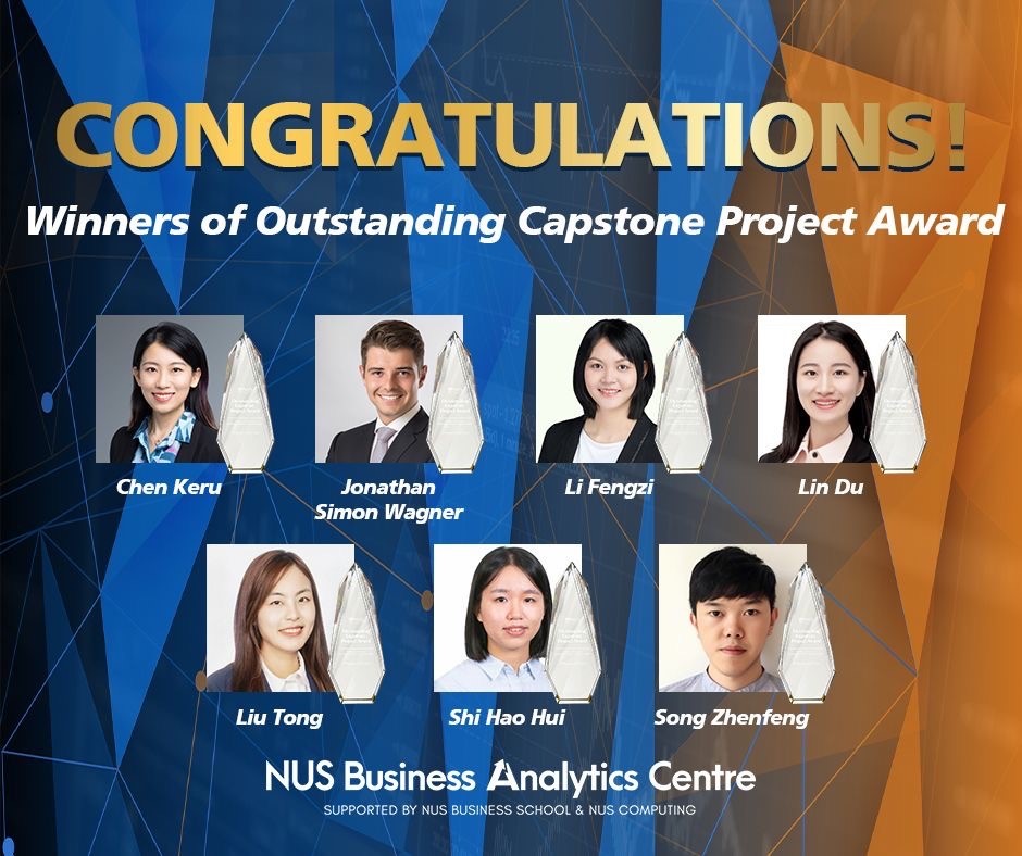Fengzi (top row, second from right) numbered among the seven Outstanding Capstone Project Award winners