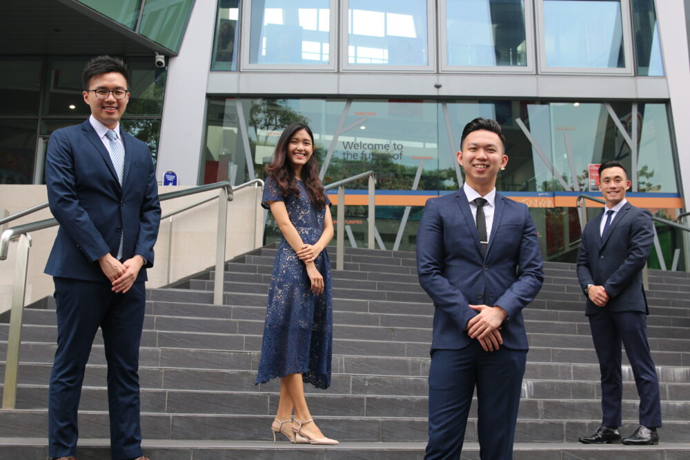Lam Jing Jie (second from right) and his competition group, Regent Wealth Management