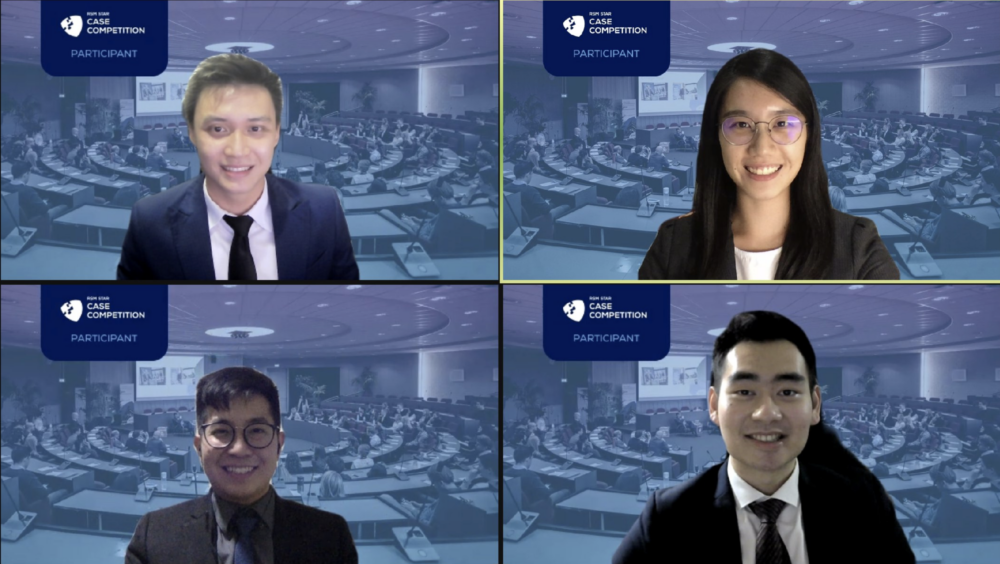 The NUS Business School represents: Andre Ong (top left), Clarisse Gan (top right), Ernest Koh (bottom left) and Kevin Darmawan (bottom right)