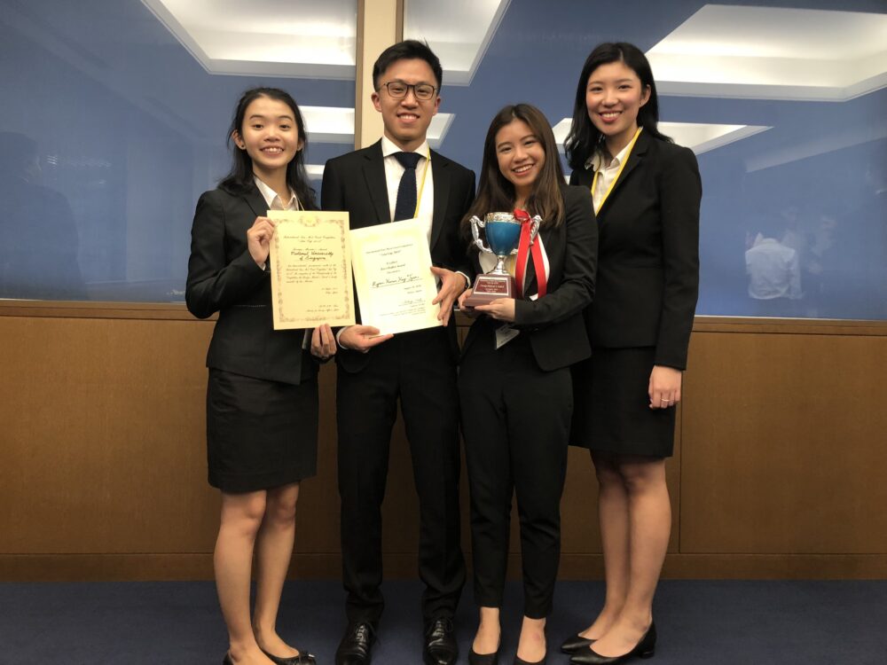 Ryan (second from the left) at the Asia Cup International Moot Court Competition 2018 together with his team mates from NUS Law. The team emerged as Champions and Ryan was awarded the Best Oralist prize.     