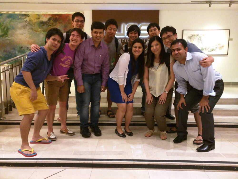Prasad (far right) with his MBA classmates, after a discussion on business in Japan. (Photo taken pre-pandemic)