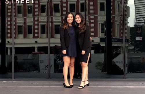 NUS Women in Business Club founders Seah Jia Ying (left) and Sheryl Chen (right)