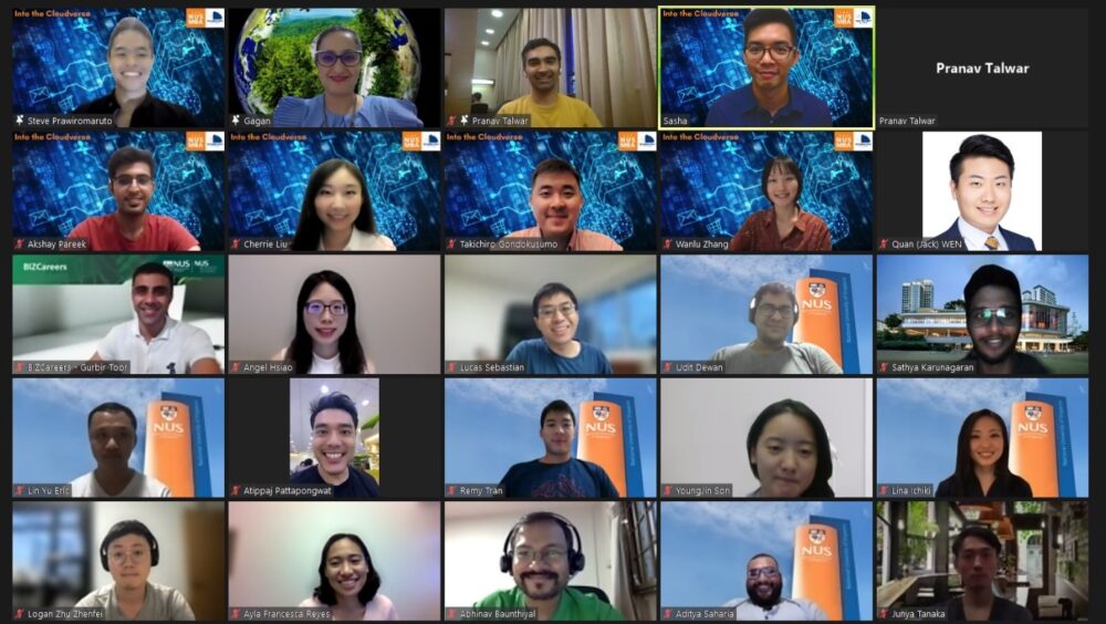 Steve and NUS MBA alumni in a webinar “Into the Cloudverse”.
