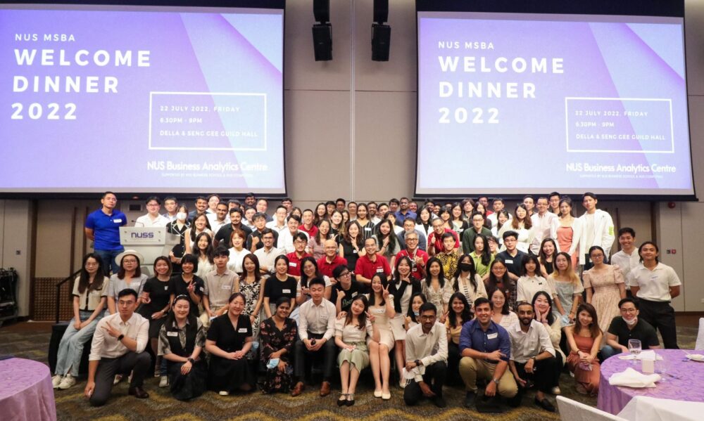 Welcome dinner for NUS MSBA students in July 2022  