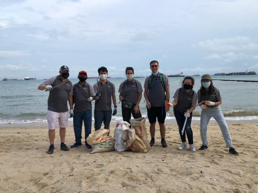 In his previous role as Maxeon Solar Technologies’ first Global Environmental, Social and Governance (ESG) Lead, Alvin (third from left) formulated its sustainability strategy and long-term targets. He also drove corporate giving and community efforts, such as initiating a beach clean-up. 