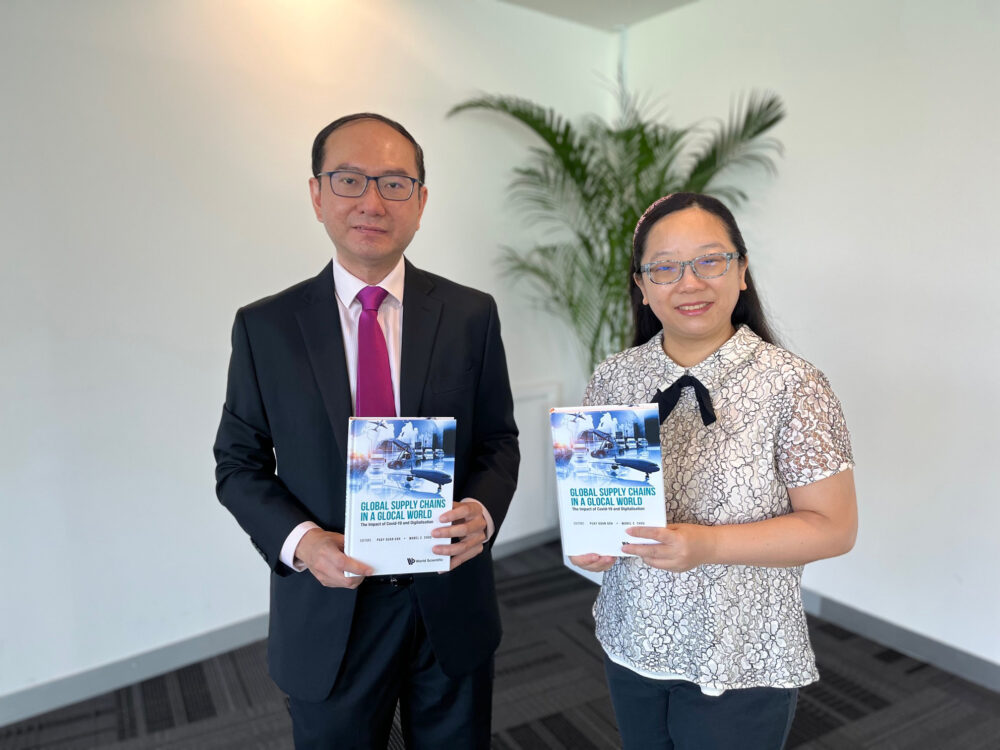 Assoc Prof Goh Puay Guan (left) and Assoc Prof Mabel Chou hope readers will gain insights on supply chain resiliency.
