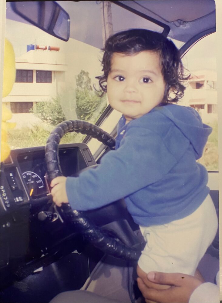 One year old Rishab eager to take over the wheel even as a toddler